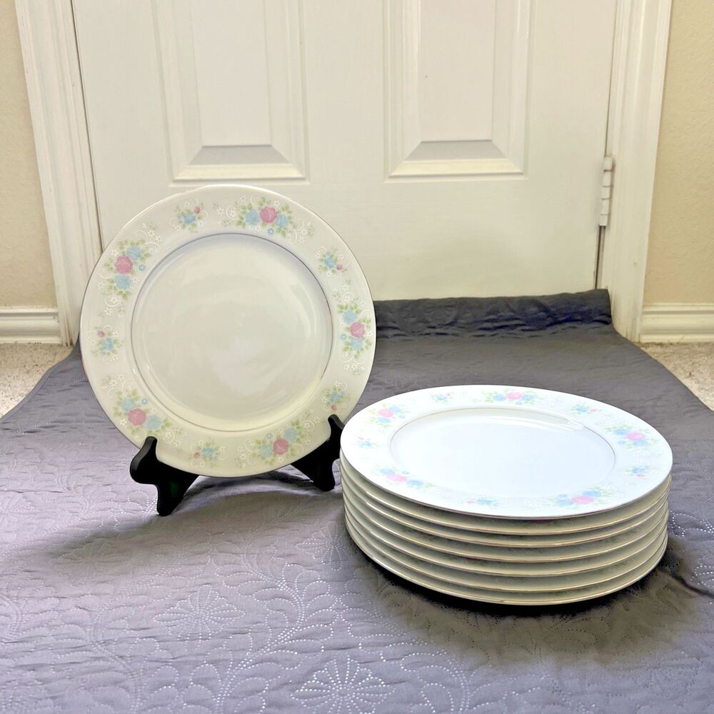 VTG China Garden Prestige Floral Pattern 8pc Dinner Plate by Jian Shiang 10.5D